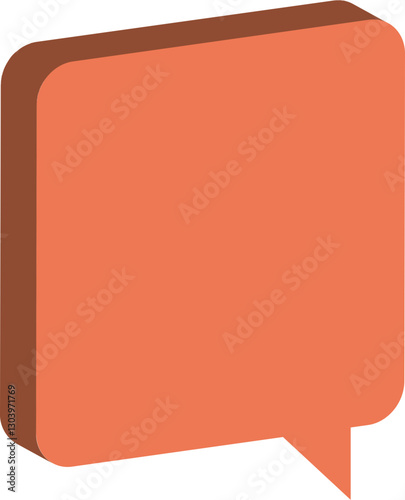 bulle de dialogue en relief orange,