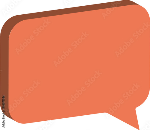 bulle de dialogue en relief orange,