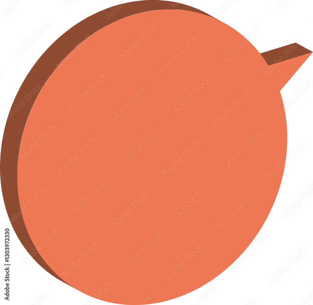bulle de dialogue en relief orange, bulle de dialogue en relief orange,