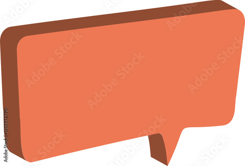 bulle de dialogue en relief orange,