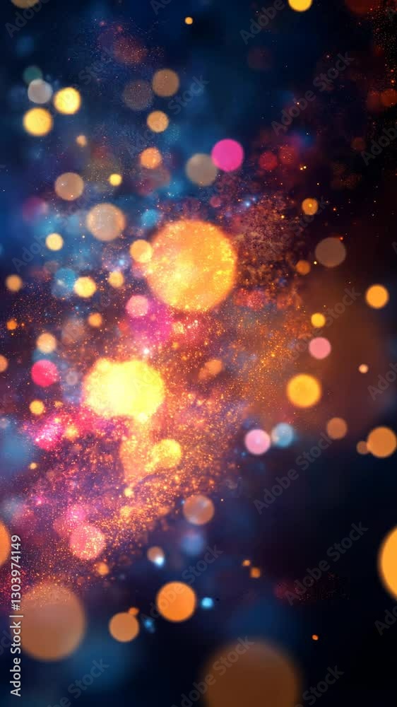 Vibrant abstract background filled with colorful bokeh lights creating a dreamy atmosphere