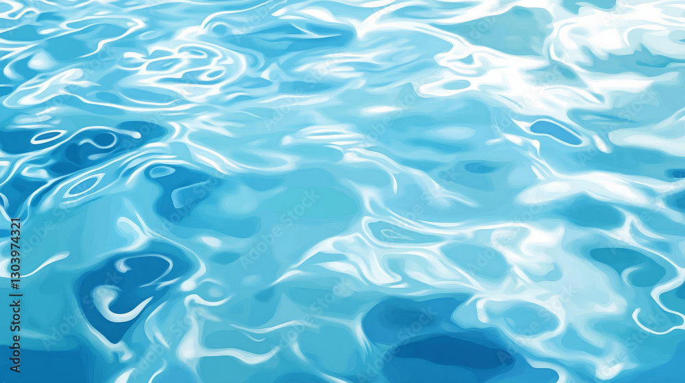 Calm blue water surface with ripples and reflections Calm blue water surface with ripples and reflections