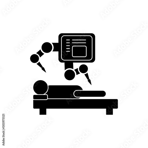 Robotic surgery icon, simple flat black trendy style illustration for web and app..eps