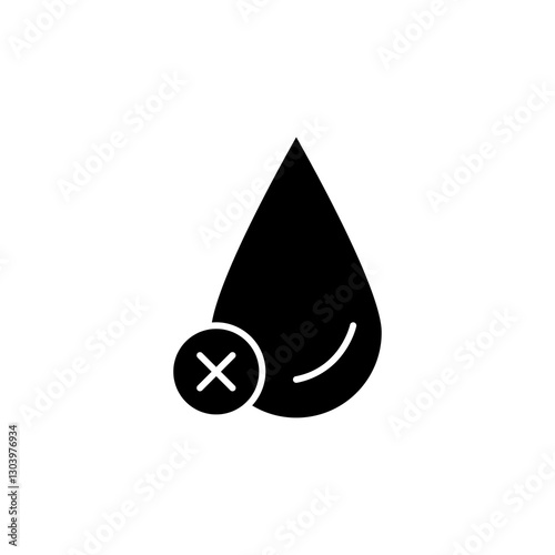 Water not clear icon, vector flat black simple illustration for web and app..eps