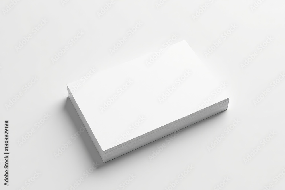 Minimalist white blank business card mockup with soft shadows on a white background, elegance, branding Minimalist white blank business card mockup with soft shadows on a white background, elegance, branding