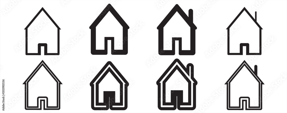 Fototapeta premium set of illustrations home icon