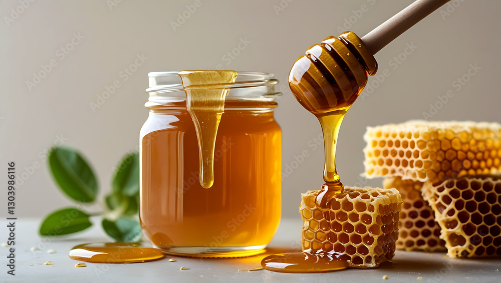 honey in a glass jar honey in a glass jar