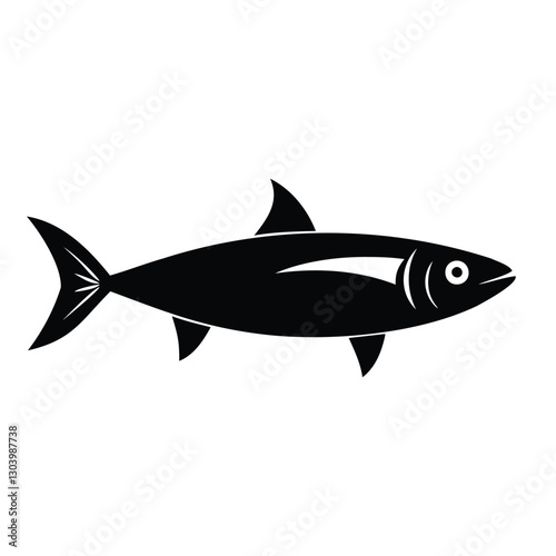 sardine icon of silhouette black shape vector illustration 330215