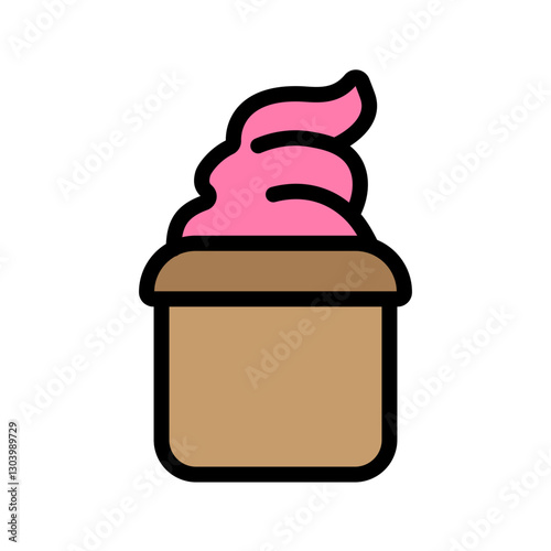 Cup Icecream Vector Filled Icon Design