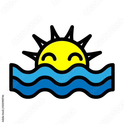 Sun rise Vector Filled Icon Design