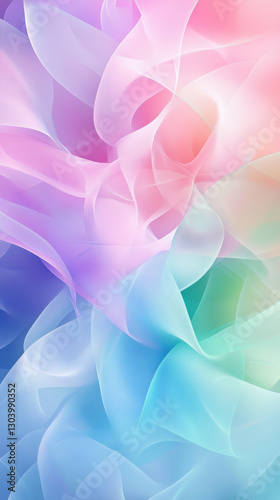 A soft, flowing abstract background featuring pastel colors, blending seamlessly to create a serene and ethereal atmosphere.