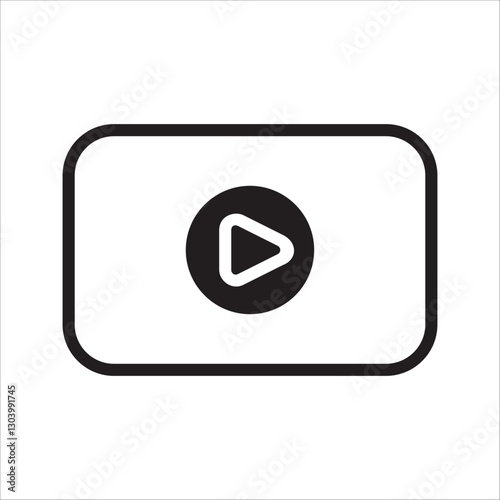 Free Download Play button Youtube, you tube video icon, logo symbol red banner, flat vector, social media sign, mobile app, web video mark vector illustration - GFXLoad