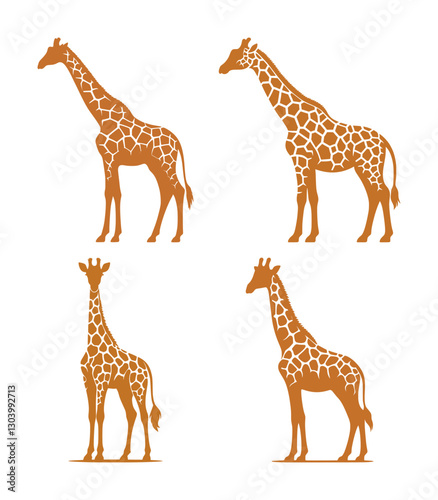 vector set silhouette of giraffe (artwork 1)