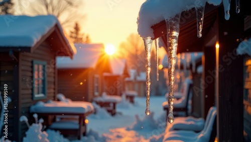 Icicles hang from the roofs, melt and drip in the rays of the warm spring sun.