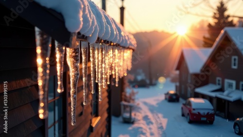 Icicles hang from the roofs, melt and drip in the rays of the warm spring sun.