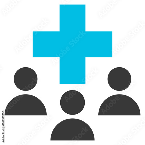 Community Health Glyph Blue Grey Icon