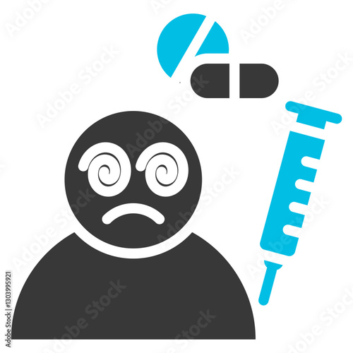 Subtance Abuse Glyph Blue Grey Icon