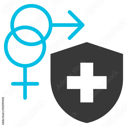 Reproductive Health Glyph Blue Grey Icon