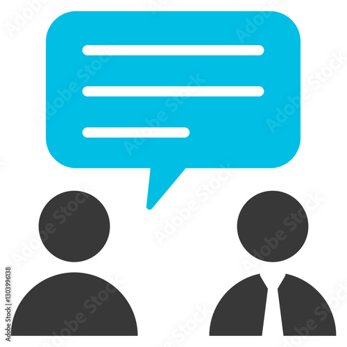 Counseling Glyph Blue Grey Icon
