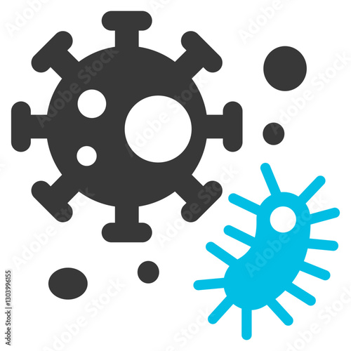 Disease Glyph Blue Grey Icon