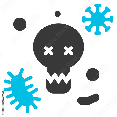 Chronic Disease Glyph Blue Grey Icon