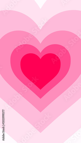 Romantic Heart Love Background - Beautiful Red and Pink Gradient Vector Illustration for Phone Wallpaper, Valentine's Day, Wedding, and Romantic Designs