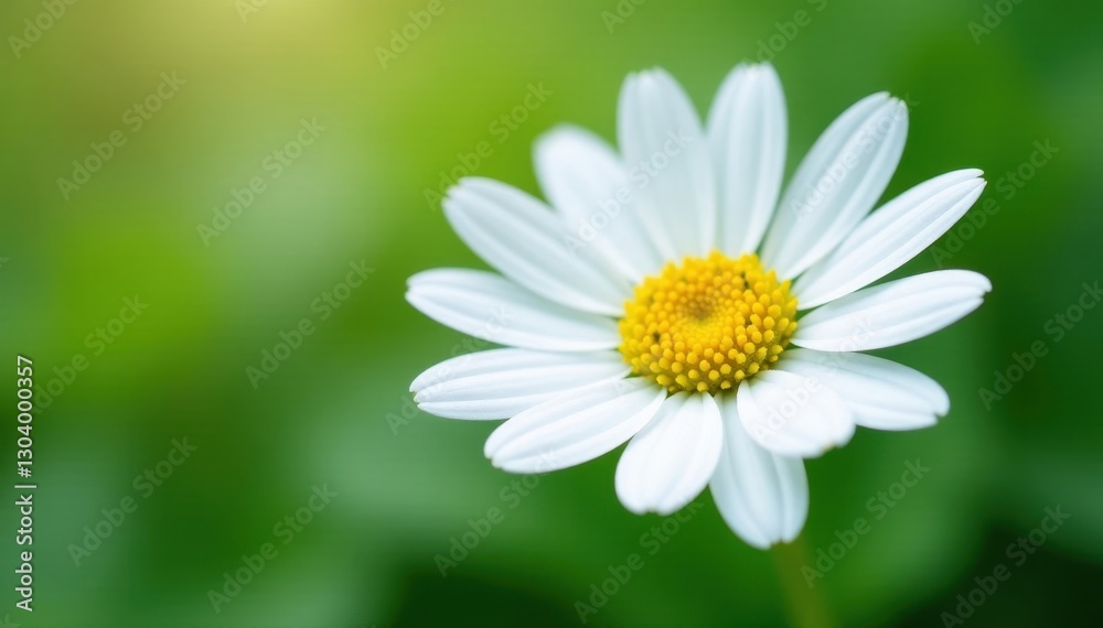 Single daisy bloom, pure white petals, lush green stem, precise clipping path , pure, background, studio Single daisy bloom, pure white petals, lush green stem, precise clipping path , pure, background, studio