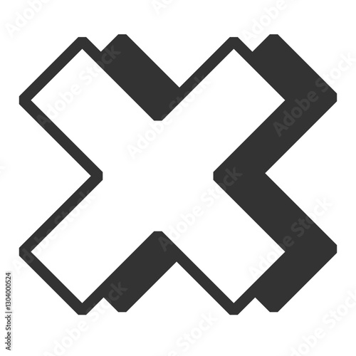 X Shape 3D Bold Fun memphis