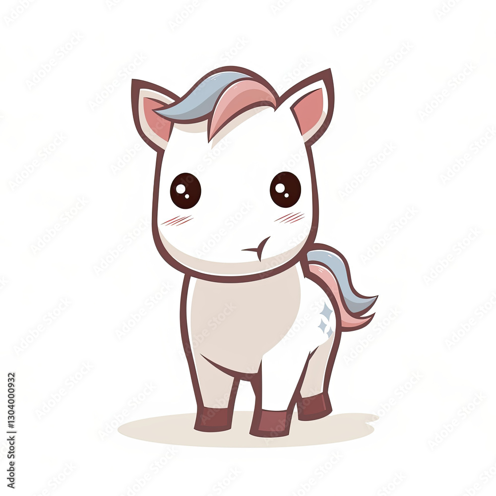 Cute chibi unicorn with pastel mane and sparkly details, pouting adorably Cute chibi unicorn with pastel mane and sparkly details, pouting adorably