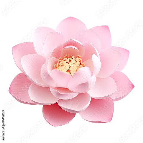 Elegant blooming lotus isolated on transparent background PNG