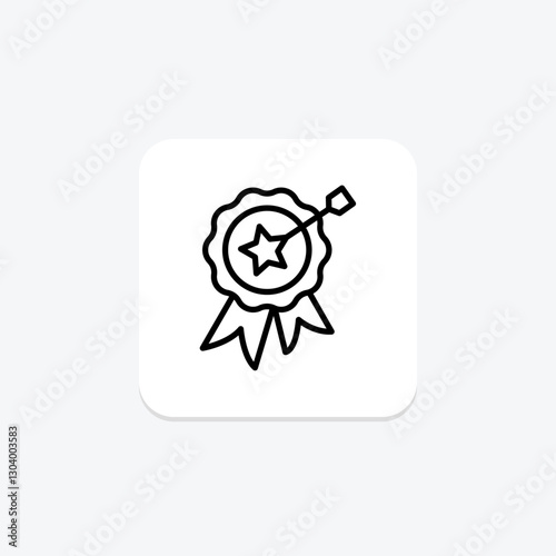 Accomplishment line icon, vector, pixel perfect, illustrator file