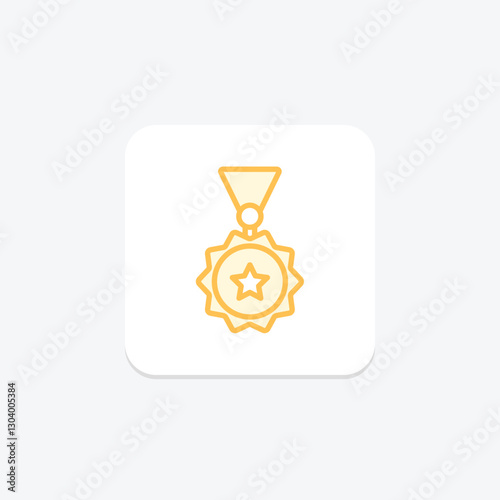 Medal duotone line icon, vector, pixel perfect, illustrator file
