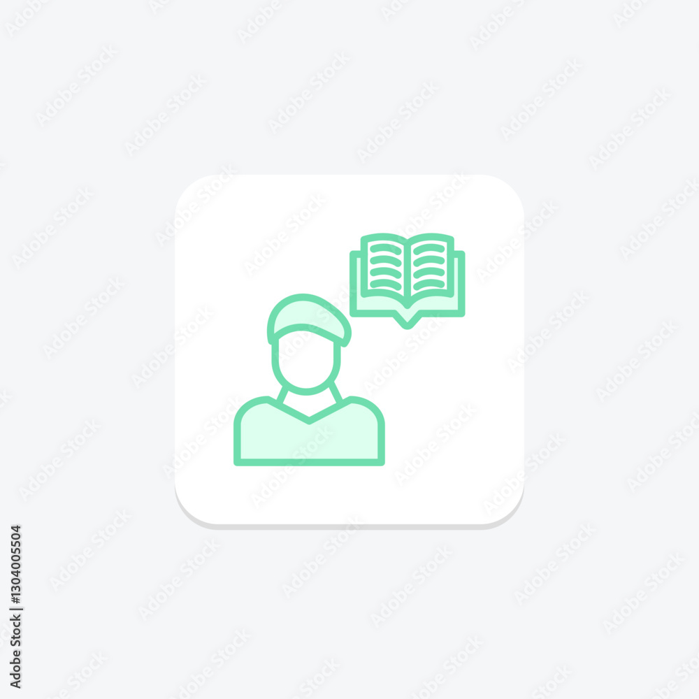 Learning duotone line icon, vector, pixel perfect, illustrator file Learning duotone line icon, vector, pixel perfect, illustrator file