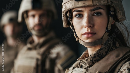 Military personnel preparing for deployment training center photography indoors close-up courage and commitment