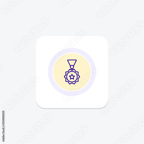 Medal color circle icon, vector, pixel perfect, illustrator file