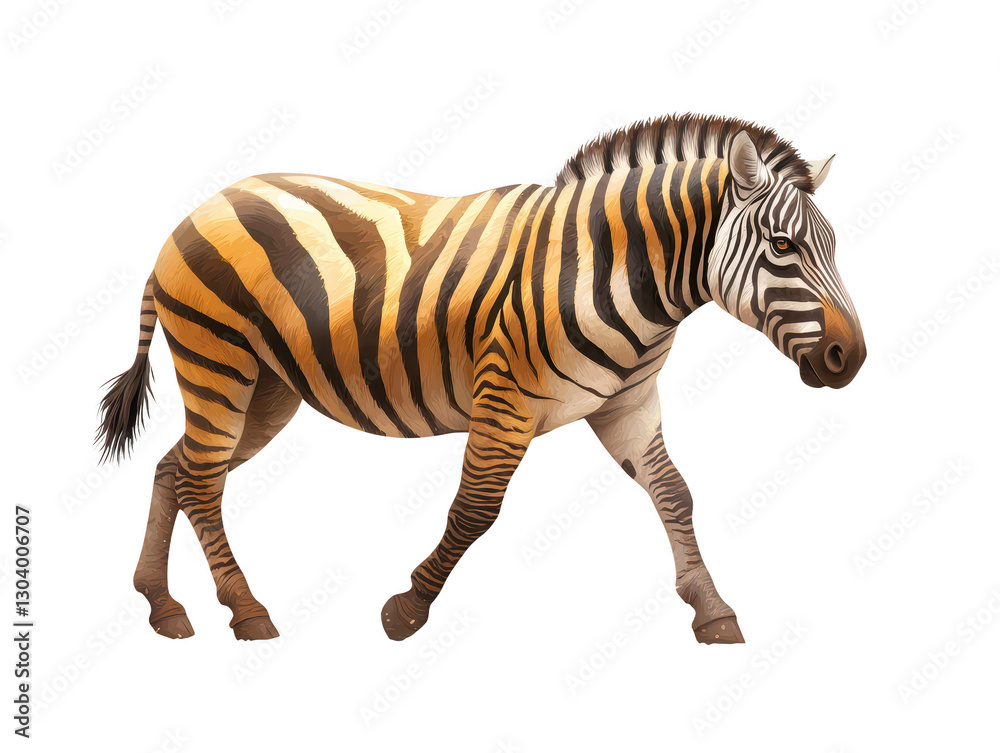Fototapeta premium Striking zebra silhouette, a bold contrast against dark background