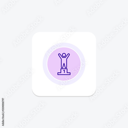 First Position color circle icon, vector, pixel perfect, illustrator file