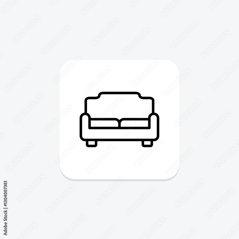 Couch line icon, vector, pixel perfect, illustrator file Couch line icon, vector, pixel perfect, illustrator file