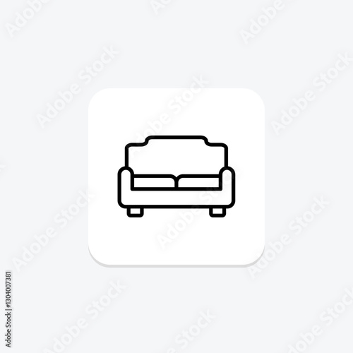 Couch line icon, vector, pixel perfect, illustrator file