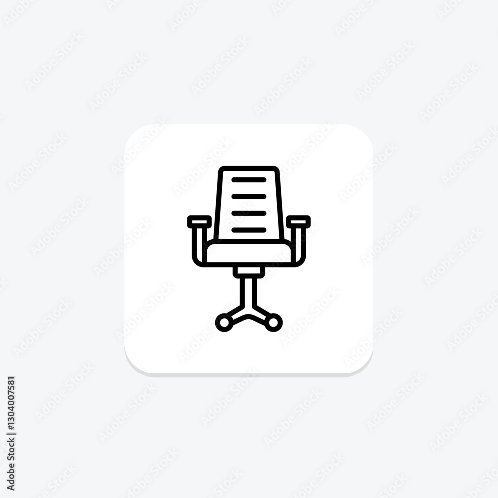 Office Chair line icon, vector, pixel perfect, illustrator file Office Chair line icon, vector, pixel perfect, illustrator file