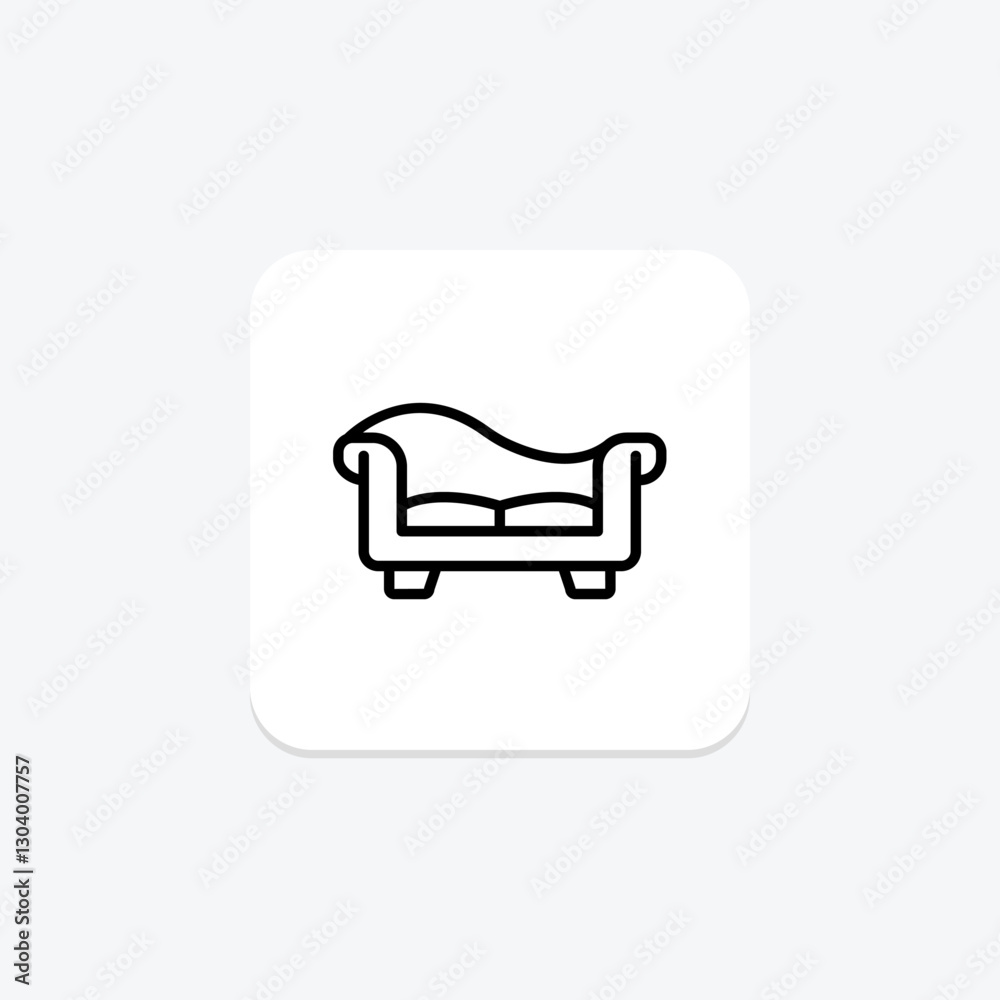 Daybed line icon, vector, pixel perfect, illustrator file Daybed line icon, vector, pixel perfect, illustrator file