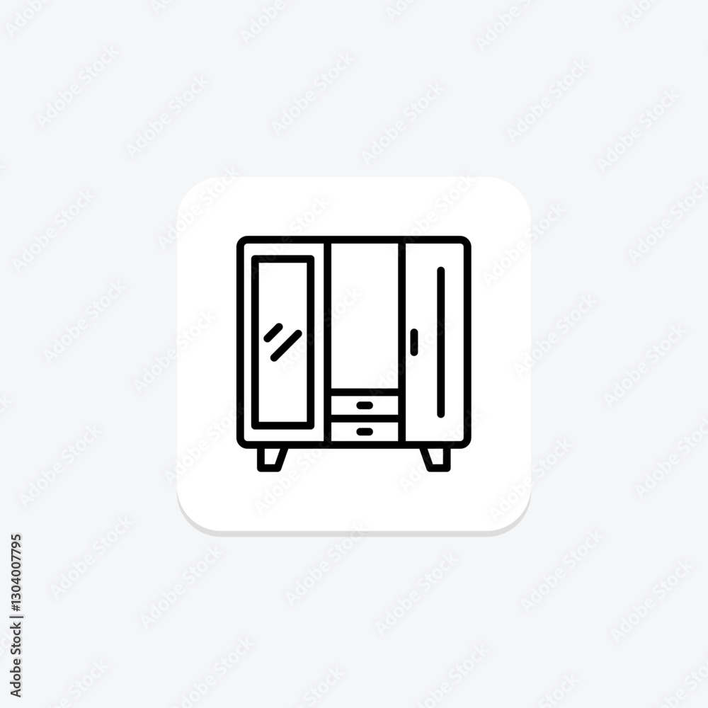 Wardrobe Closet line icon, vector, pixel perfect, illustrator file Wardrobe Closet line icon, vector, pixel perfect, illustrator file