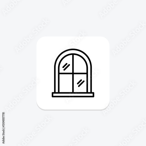Window line icon, vector, pixel perfect, illustrator file