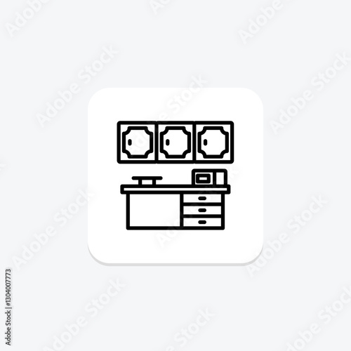 Kitchen line icon, vector, pixel perfect, illustrator file