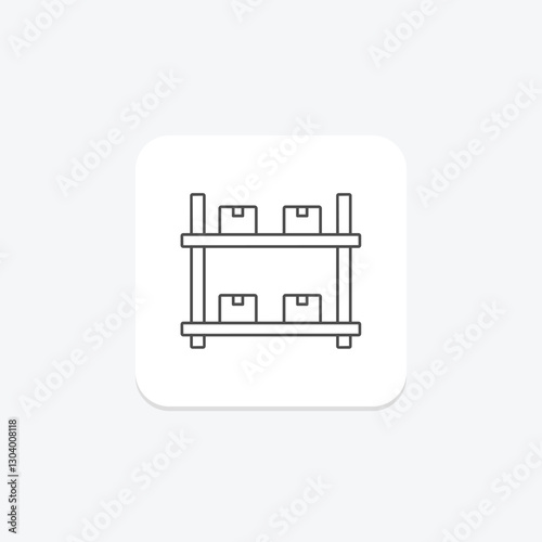 Shelving Unit thinline icon, vector, pixel perfect, illustrator file
