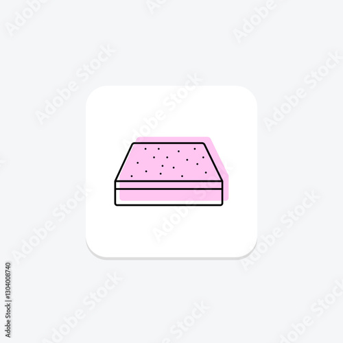 Mattress color shadow thinline icon, vector, pixel perfect, illustrator file