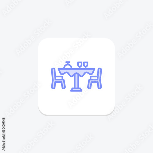 Dining Table duotone line icon, vector, pixel perfect, illustrator file