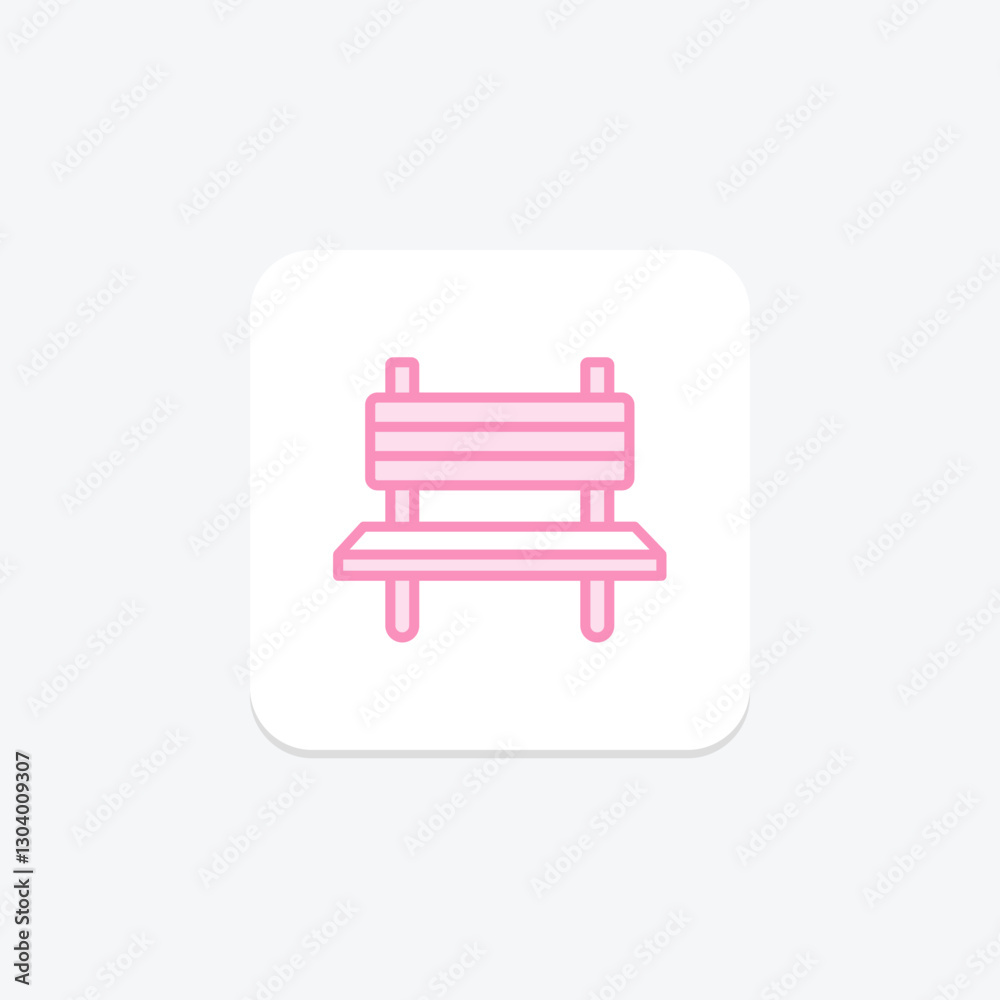 Bench duotone line icon, vector, pixel perfect, illustrator file Bench duotone line icon, vector, pixel perfect, illustrator file