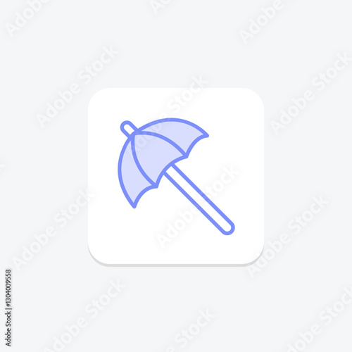 Umbrella duotone line icon, vector, pixel perfect, illustrator file