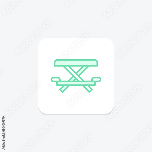 Picnic Table duotone line icon, vector, pixel perfect, illustrator file